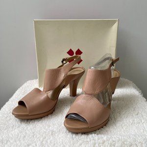Blush/Nude colored leather platform heels